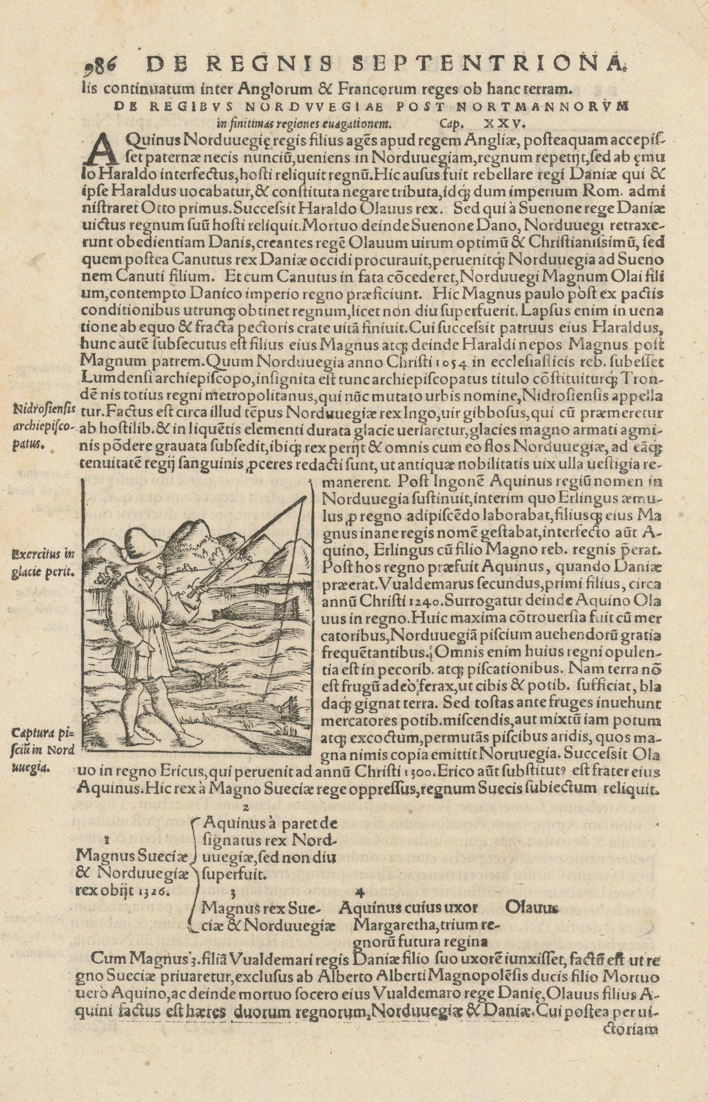 Captura piscium in Nordwegia. Fishing with a rod, Northern Norway. MÜNSTER 1572